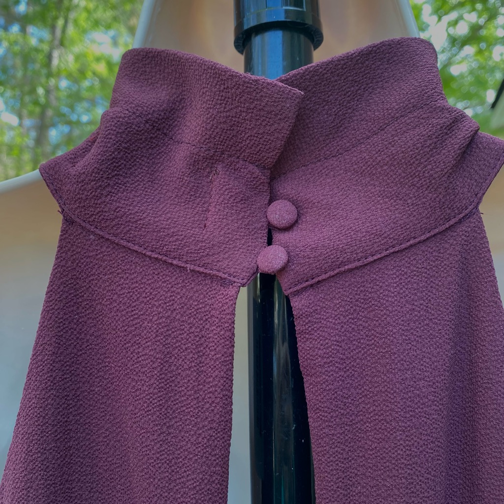 Nwt Women's Plum Mock Neck Key Hole Back Wide Leg Jumpsuit By Fab' Rik Size Smal — image 7 of 8